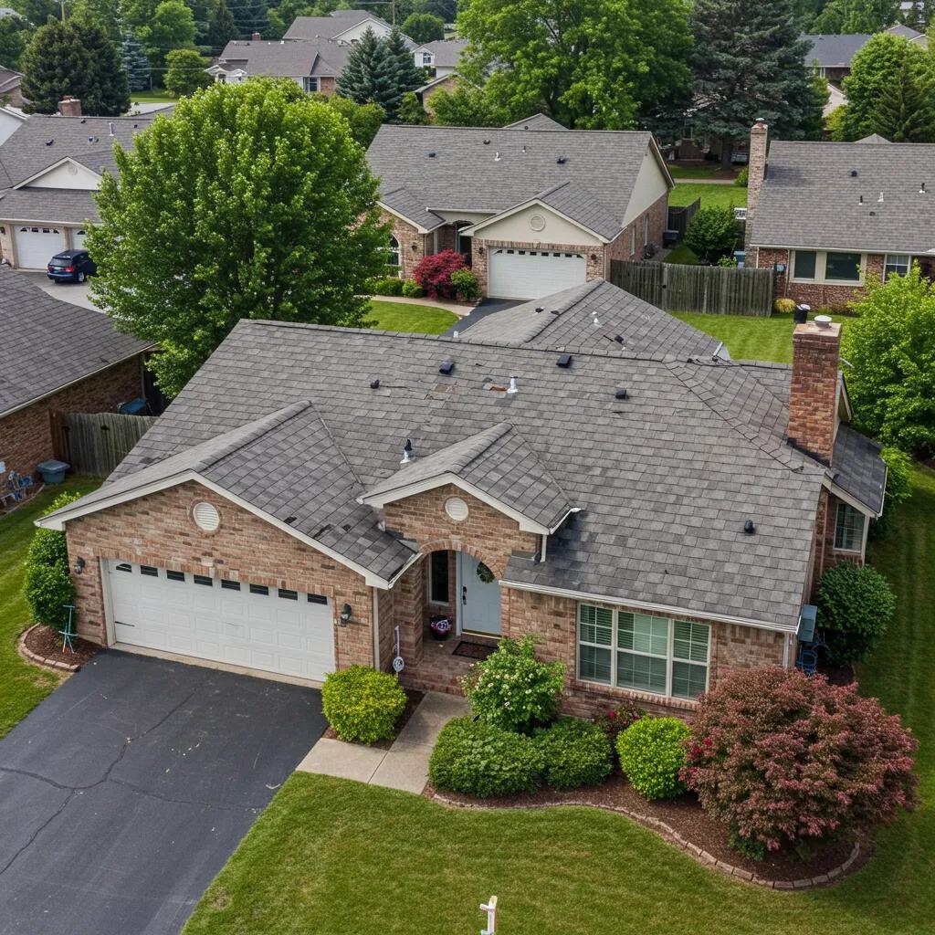 Residential home with a 20-year-old roof highlighting the importance of roof maintenance and insurance claims